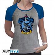 HARRY POTTER - T-shirt 'Ravenclaw' woman SS grey & blue - premium