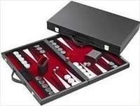 Backgammon rot - medium - Kunstleder