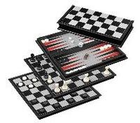 Schach-Backgammon-Dame-Set, Feld 37 mm