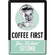 Blechpostkarten. Coffee First, Say it 50's