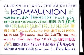 Doppelkarte. Zur Kommunion (Schrift)