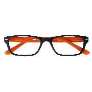 Brille. FEELING, G15700, braun-orange, +1.50 dpt. Kunststoffbrille