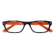 Brille. FEELING, G15700, braun-orange, +2.00 dpt. Kunststoffbrille