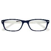 Brille. FEELING, G15800, blau-weiß, +2.50 dpt. Kunststoffbrille