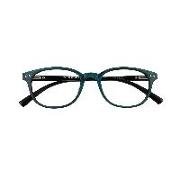 Brille. INSIDER, G55100, blau, +1.00.dpt, Panto-Kunststoffbrille im Holzdesign