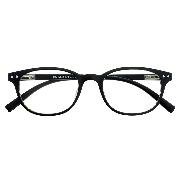 INSIDER Selection, G57200, schwarz, Panto-Kunststoffbrille im Softetui, +1.00 dpt