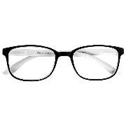 Brille. RELAX, G63700, schwarz-weiss, Kunststoffbrille mit Federtechnik, +1.00 dpt