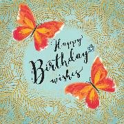 Doppelkarte. Darjeeling - Birthday / Butterflies