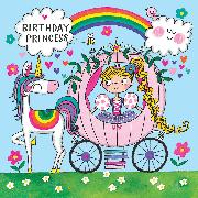 Puzzle-Karte. Birthday Princess in Carriage