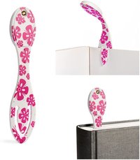 Flexilight Pink Flowers - 2 in 1 Leselampe & Lesezeichen - LED Leselicht - Geschenk für Leser, Buchliebhaber - Deutsche Ausgabe