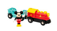 BRIO 32265 Batteriebetriebener Micky Maus Zug - Farbenfrohe Batterielok mit Waggon und Micky Maus als BRIO-Figur - Kompatibel mit allen Produkten der BRIO World