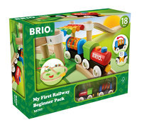 BRIO World 33727 Mein erstes BRIO Bahn Spiel Set - Zug mit Waggon, Schienen & Hängebrücke für Kleinkinder - BRIO Einsteiger-Set empfohlen ab 18 Monaten