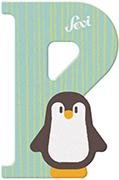 Holzbuchstaben P - Pinguin 10cm