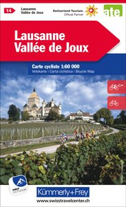 Kümmerly+Frey Velokarte 14 Lausanne, Vallée de Joux 1:60.000. 1:60'000