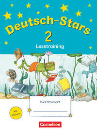 Deutsch-Stars, Allgemeine Ausgabe, 2. Schuljahr, Lesetraining, Übungsheft, Mit Lösungen