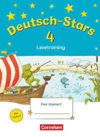 Deutsch-Stars, Allgemeine Ausgabe, 4. Schuljahr, Lesetraining, Übungsheft, Mit Lösungen