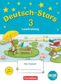 Deutsch-Stars, BOOKii-Ausgabe, 3. Schuljahr, Lesetraining, Übungsheft, Mit Lösungen