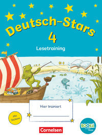Deutsch-Stars, BOOKii-Ausgabe, 4. Schuljahr, Lesetraining, Übungsheft, Mit Lösungen