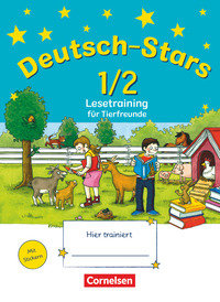 Deutsch-Stars, Allgemeine Ausgabe, 1./2. Schuljahr, Lesetraining für Tierfreunde, Übungsheft, Mit Lösungen