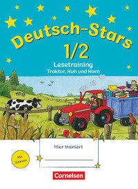 Deutsch-Stars, Allgemeine Ausgabe, 1./2. Schuljahr, Lesetraining - Traktor, Kuh und Korn, Übungsheft, Mit Lösungen