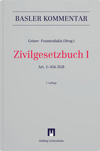 Zivilgesetzbuch I - Basler Kommentar