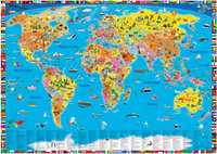 Illustrierte politische Weltkarte. 1:40'000'000