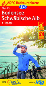 ADFC-Radtourenkarte 25 Bodensee Schwäbische Alb 1:150.000, reiß- und wetterfest, E-Bike geeignet, GPS-Tracks Download. 1:150'000