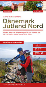 ADFC-Radtourenkarte DK1 Dänemark/Jütland Nord 1:150.000, reiß- und wetterfest, E-Bike geeignet, GPS-Tracks Download, mit Bett+Bike Symbolen, mit Kilometer-Angaben. 1:150'000