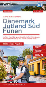 ADFC-Radtourenkarte DK2 Dänemark/Jütland Süd/ Fünen 1:150.000, reiß- und wetterfest, E-Bike geeignet, GPS-Tracks Download, mit Bett+Bike Symbolen, mit Kilometer-Angaben. 1:150'000