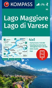 KOMPASS Wanderkarte 90 Lago Maggiore, Lago di Varese 1:50.000. 1:50'000